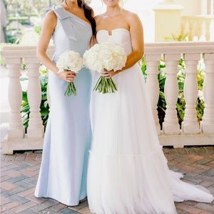 One shoulder baby blue gown